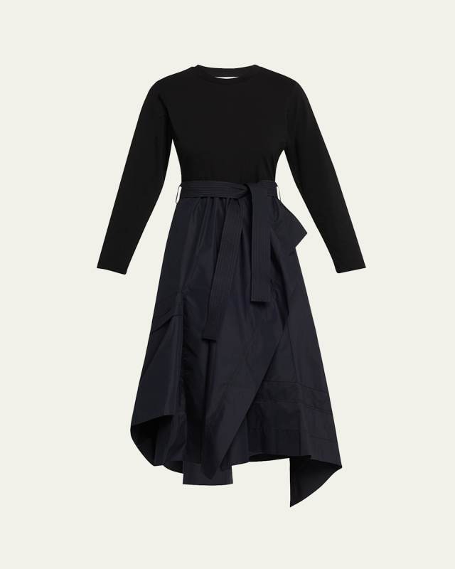 Long-Sleeve Combo T-Shirt Dress